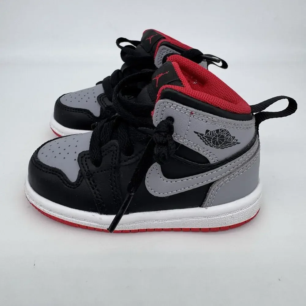 Nike Air Jordan 1 Mid Size‎ Baby 5C Black Cement Grey Fire Red DQ8425-006